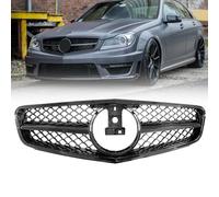 DIBON AUTO W204 Grill Front Grille Compatible with 2008-2014 Mercedes Benz W204 C Class C250 C300 C350 (AMG Style-Gloss Black)