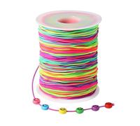 Diboniur 1mm x 100m Elastic String for Bracelet Making, Rainbow Cord, Beading Threads, Stretchy String for Necklaces, Jewelry Making and Crafts