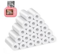 Diboniur 20 Rolls of Thermal Paper Children's Camera, Thermal Paper for Instant Camera Children, Thermal Printer Paper for Children's Camera, Instant Camera White