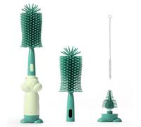 Diboniur 3 in 1 Baby Bottle Brush Set, Soft Silicone Bottle Swab, Scratch-Resistant and Durable, Bottle Cleaner for Cleaning Bottles and Cups