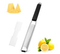 Diboniur Cheese Grater & Lemon Zester, Easy to Grate Parmesan Cheese, Lemon, Ginger, Garlic, Nutmeg, Chocolate, Sharp Stainless Steel Blade, Silver