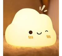 Diboniur Cute Night Light Kids Bedroom, Baby Night Light Newborn, 7 Colors 3 Brightness, Cloud Lamp for Kids Toddler Nursery Decor, Rechargeable, White