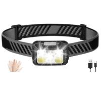 Diboniur Head Torch Rechargeable, Super Bright LED Headlamp - Stepless Dimming, Motion Sensor, IPX5, 10 Lighting Modes, Lightweight Headlight for Nighttime Activities