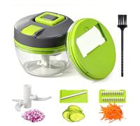 Diboniur Manual Food Chopper Pull String, 3 in 1 Multi-Functional Onion Chopper, Mini Food Processor Vegetable Cutter Manual for for Onions, Garlic, Nuts (520ml)
