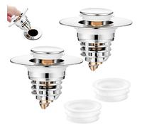 Diboniur Sink Plug, 2 Pack Improved Bathroom Plugs with Pull-Out Design