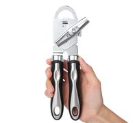 Diboniur Tin Opener Manual Can Opener Heavy Duty Stainless Steel, 3-in-1 Multifunctional Can Opener and Bottle Opener, Handheld Can Openers That Work, Smooth Edge, Black