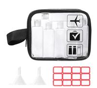 Diboniur Travel Toiletry Bag - 10 Piece Travel Kit - 100ml Empty Bottle with 2 Funnels - Accessories for Shampoo, Cream, Lotion