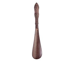 Dibor - 10" Long Handled Ornate Antique Brown Cast Iron Gentleman's Shoe Horn