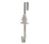Dibor 11.5" Silver Tree Christmas Door Wreath Hanger - L29cm | Recycled Metal, Cast Iron, Over The Door Hook, Wreath Hook