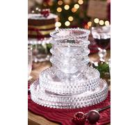 Dibor 12 Piece Bella Perle Dinner Plate, Side Plate & Bowl Glassware Dinner Set Christmas Crockery Set in Clear | Size: 12 Pack Dibor Clear 12 Pack