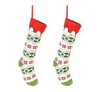 Dibor 2 Large 24"/60cm Knitted Festive Sweater Christmas Stockings