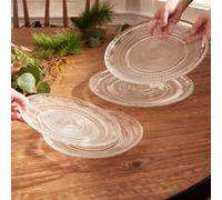 Dibor 2 Person Set Of 4 Parisian Glass Tableware Dinner Plates & Side Plates Serving Dish Wedding Decorations Ideas
