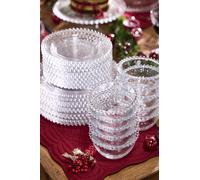 Dibor 30 Piece Bella Perle Dinner Plate, Side Plate & Bowl Glassware Christmas Dinner Set in Clear | Size: 30 Pack Dibor Clear 30 Pack