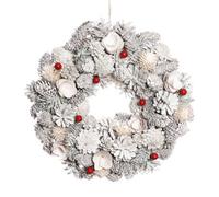 Dibor 30Cm Traditional Red Velvet Xmas Festive Decor Front Door Wreath Christmas Wreath