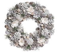 Dibor 33cm White Xmas Decor Front Door Wreath Christmas Wreath in Silver Dibor Silver