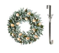 Dibor 35Cm Crocus And Berry Front Door Christmas Wreath With Stag Wreath Hanger