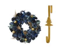 Dibor 35Cm Moonlight Front Door Christmas Wreath With Tree Wreath Hanger