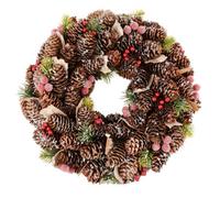 Dibor Traditional Berries Winter Autumn Wreath Front Door Christmas Wreath 36cm in Grey Dibor Grey