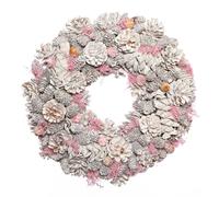 Dibor 38cm Pink Pinecone Xmas Decor Front Door Wreath Christmas Wreath Dibor Pink