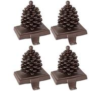 Dibor 4 Cast Iron Pine Cone Christmas Stocking Holder Mantelpiece Hooks - 1.5kg