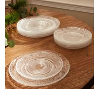 Dibor 4 Person Set Of 8 Parisian Glass Tableware Dinner Plates & Side Plates Serving Dish Wedding Decorations Ideas