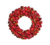 Dibor 46cm Traditional Large Red Rose Xmas Decor Front Door Christmas Wreath Dibor Red