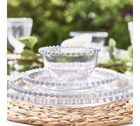 Dibor 18 Piece Bella Perle Dinner Plate, Side Plate & Bowl Glassware Christmas Dinner Set in Clear | Size: 18 Pack Dibor Clear 18 Pack