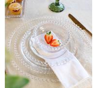 Dibor 6 Person Bella Perle 24 Piece Dinner Plate, Side Plate, Bowl & Serving Plate Glass Christmas Dinner Set