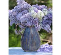 Dibor Aegean Blue Fluted Ceramic Decoration Pitcher Jug Vase | Size: Large Dibor Blue Large
