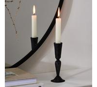 Dibor Antique Black Fluted Table Decoration Christmas Candle Holder Stand