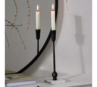 Dibor Antique Black Square Marble Bottom Table Decoration Christmas Candle Holder