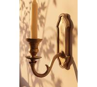 Dibor Antique brass-effect wall-mounted candlestick holder in Gold Dibor Gold