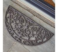 Dibor Traditional Antique Brown Cast Iron Crescent Outdoor Doormat | Size: Medium Dibor Brown Medium