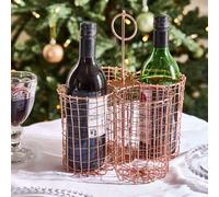 Dibor Antique Copper 4 Section Wire Wine Bottle Holder Storage Basket