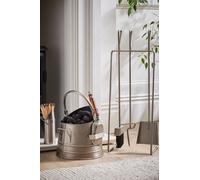 Dibor Antique Pewter 3pc Fireside Companion Set with Coal Bucket & Shovel in Grey Dibor Grey