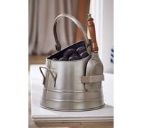 Dibor Antique Style Silver Fireplace Coal & Log Storage Bucket & Shovel H29 x W29cm Dibor Silver