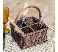 Dibor Antique Wash Square 4 Section Kitchen Storage Cutlery Basket Gift Idea
