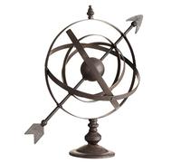 Dibor Armillary Sphere Antique Brown Cast Iron Metal Arrow Globe Sundial Decoration Spring Summer Wedding Anniversary Gardening Gift
