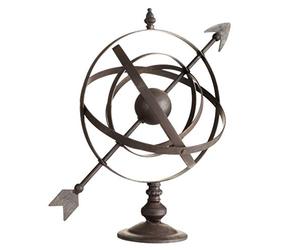 Dibor Armillary Sphere Brown Cast Iron Metal Arrow Globe Sundial Decoration | Armillary Sphere, Garden Decor, Sundial, Antique Style, Vintage Style