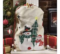 Dibor Beige Giant Snowman Children's Christmas Gift Sack 90Cm X 62Cm