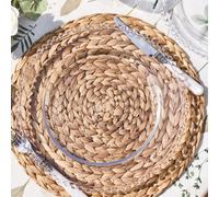 Dibor Bella Perle Beaded Glass Dinnerware Charger Serving Dish Christmas Dinner Plate Dia 33Cm