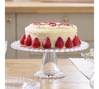 Dibor Bella Perle Glass Beaded Christmas Decorative Cake Stand Dia27.5cm in Clear Dibor Clear