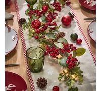 Dibor Berries & Baubles Pre-Lit Table Decor Christmas Garland 150cm in Green | Size: Large Dibor Green Large
