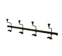 Dibor Black Coat Hooks Wall Mounted Coat Rack Door Hooks Recycled Cast Iron Matte Black Finish Vintage Style Kitchen Hallway Porch Storage Pegs Traditional Style Home Storage Accessory (Four Hooks)