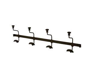 Dibor Black Coat Hooks Wall Mounted Coat Rack Door Hooks Recycled Cast Iron Matte Black Finish Vintage Style Kitchen Hallway Porch Storage Pegs Traditional Style Home Storage Accessory (Four Hooks)
