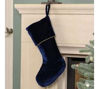 Dibor Blue Knightsbridge Velvet Xmas Gift Decoration Christmas Stocking For Kids
