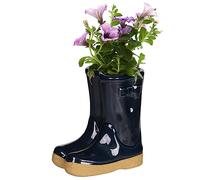 Dibor Blue Wellington Boot Flower Pot Planter Ceramic Gardening Gift (CR10)