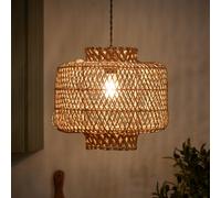 Dibor Boxed Diamond Woven Natural Pendant Ceilling Light Shade H31 x D34cm Dibor Natural