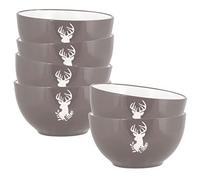 Dibor Breakfast Bowls Set of 6 Stoneware Cereal Bowls (CR73)