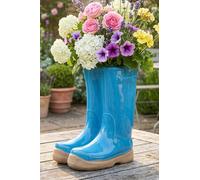 Dibor Bright Blue Boots Large Ceramic Indoor Outdoor Flower Pot Garden Planter Pot H29.5 x W24cm Dibor Bright Blue L